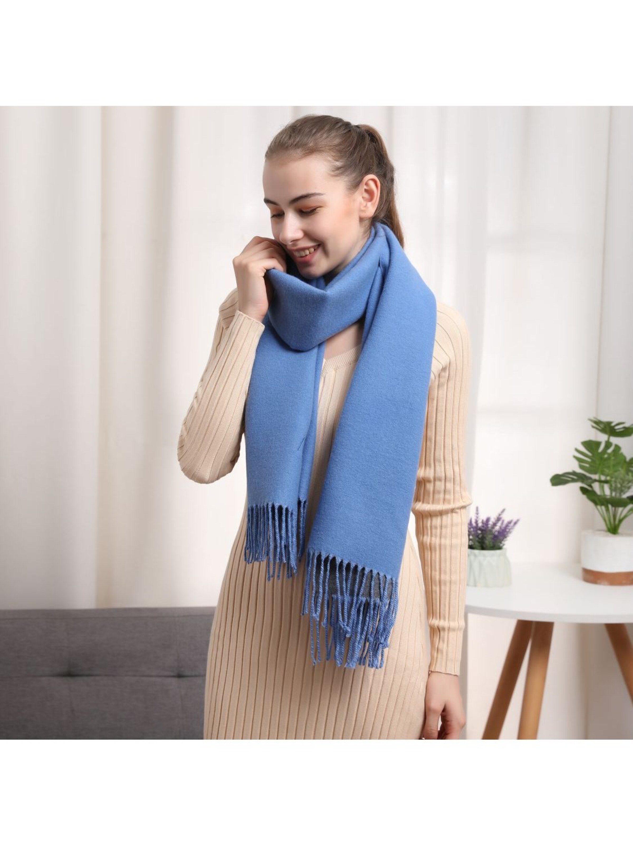 alberto cabale Scarf 'Recto-Verso' in Blue