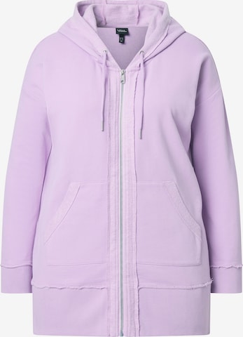 Ulla Popken Sweatjacke in Lila: Vorderseite