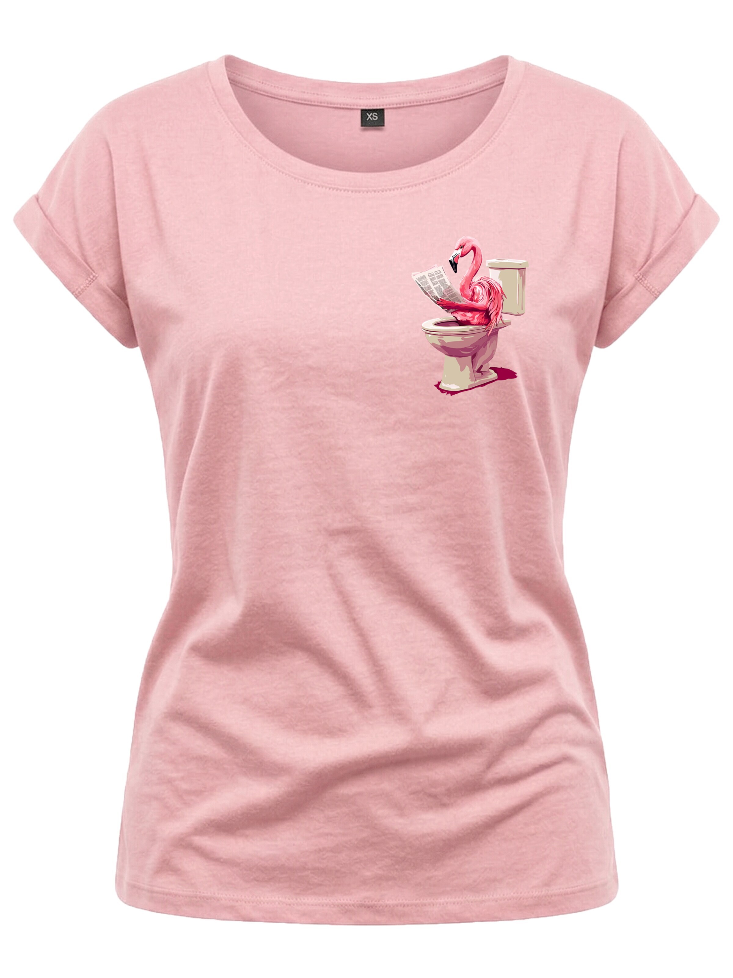 MAKAYA Shirt 'WC Flamingo' in Pink: front
