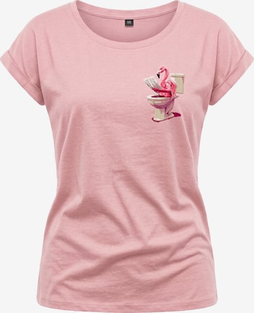 MAKAYA Shirt 'WC Flamingo' in Pink: front