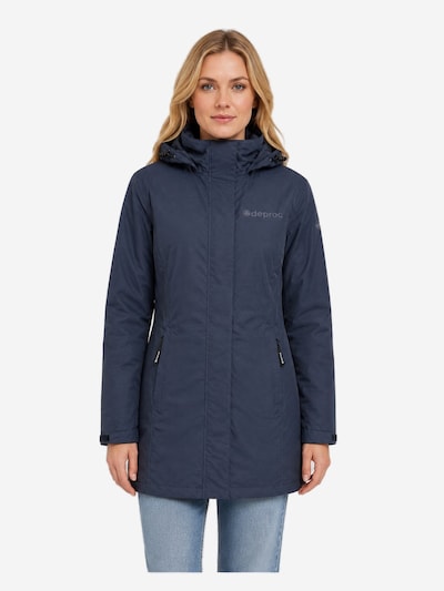 deproc Winterjacke 'Outdoorparka LAVAL LONG Damen Outdoorjacke, Regenjacke'‌‌‌‌‌‌‌‌‌‌ in M in dunkelblau, Produktansicht