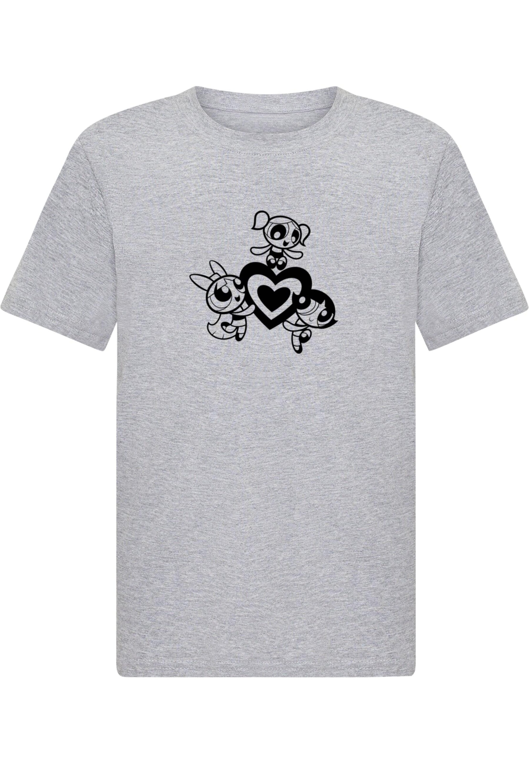Merchcode T-Shirt 'The Powerpuff Girls' in Grau: Vorderseite