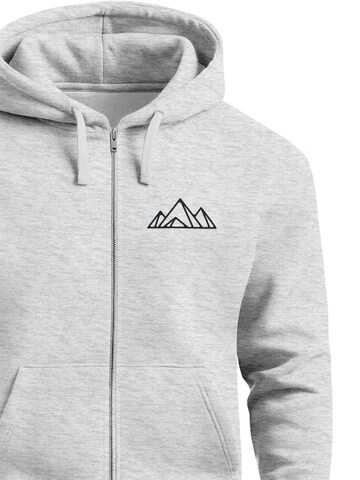 Neverless Zip-Up Hoodie 'Berg Polygon' in Grey