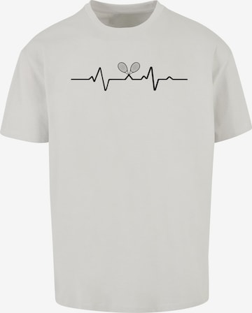 Merchcode Shirt 'Tennis Beats' in Grijs: voorkant
