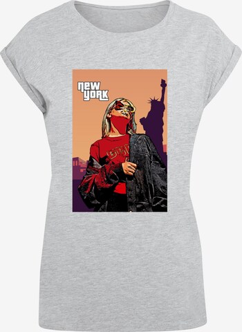 Merchcode T-Shirt 'Grand New York' in Grau: predná strana