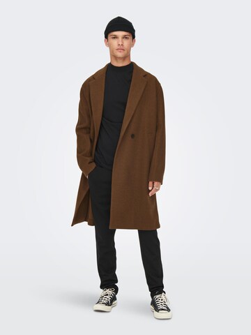 Only & Sons Between-Seasons Coat 'Morgan' in Brown