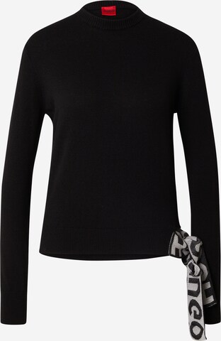 HUGO Пуловер 'Stiel' в черно: отпред