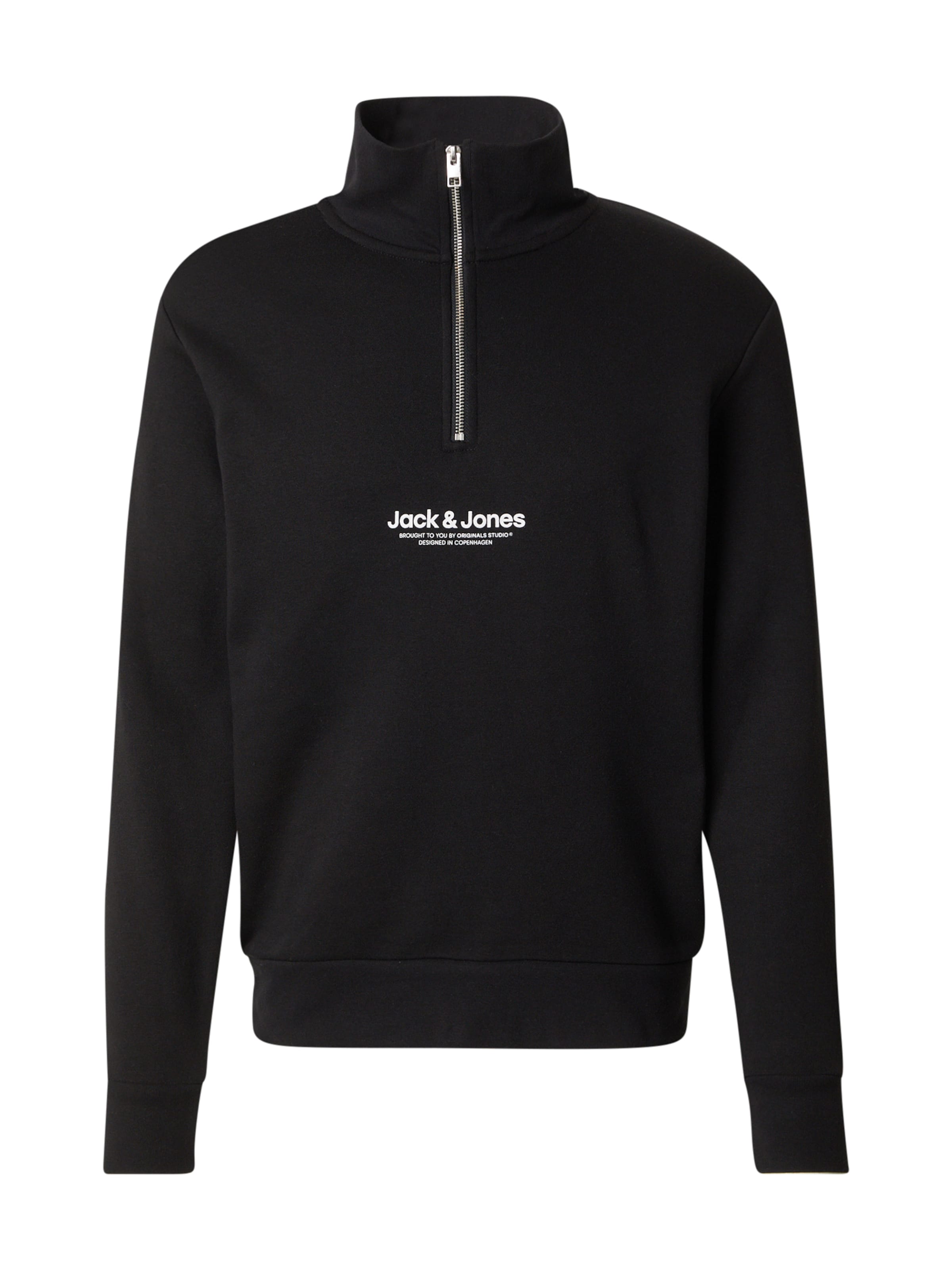 JACK & JONESSweater majica 'JWHVESTERBRO' - crna boja: prednji dio