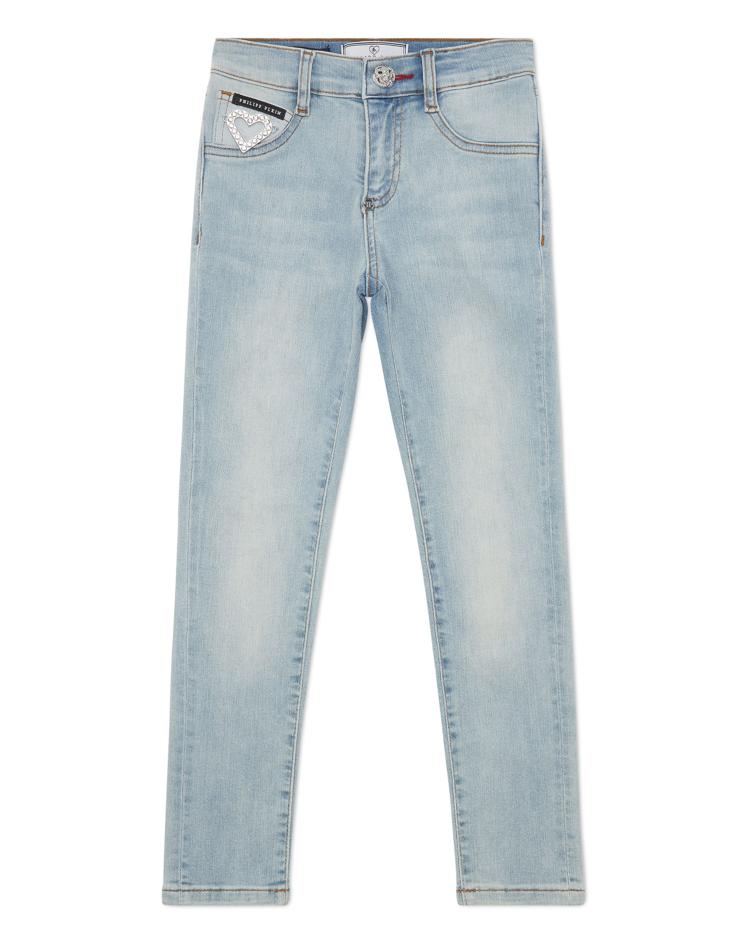 Philipp Plein Jeans 'Heart' in Blauw: voorkant
