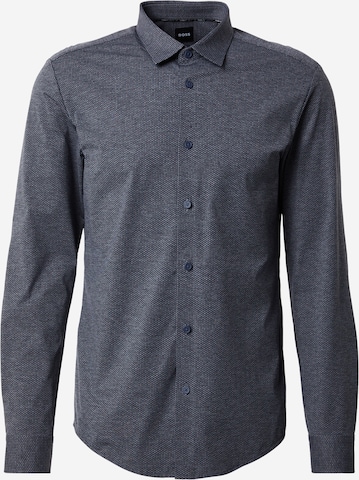 BOSS Slim Fit Paita 'P-Roan' värissä sininen: etupuoli