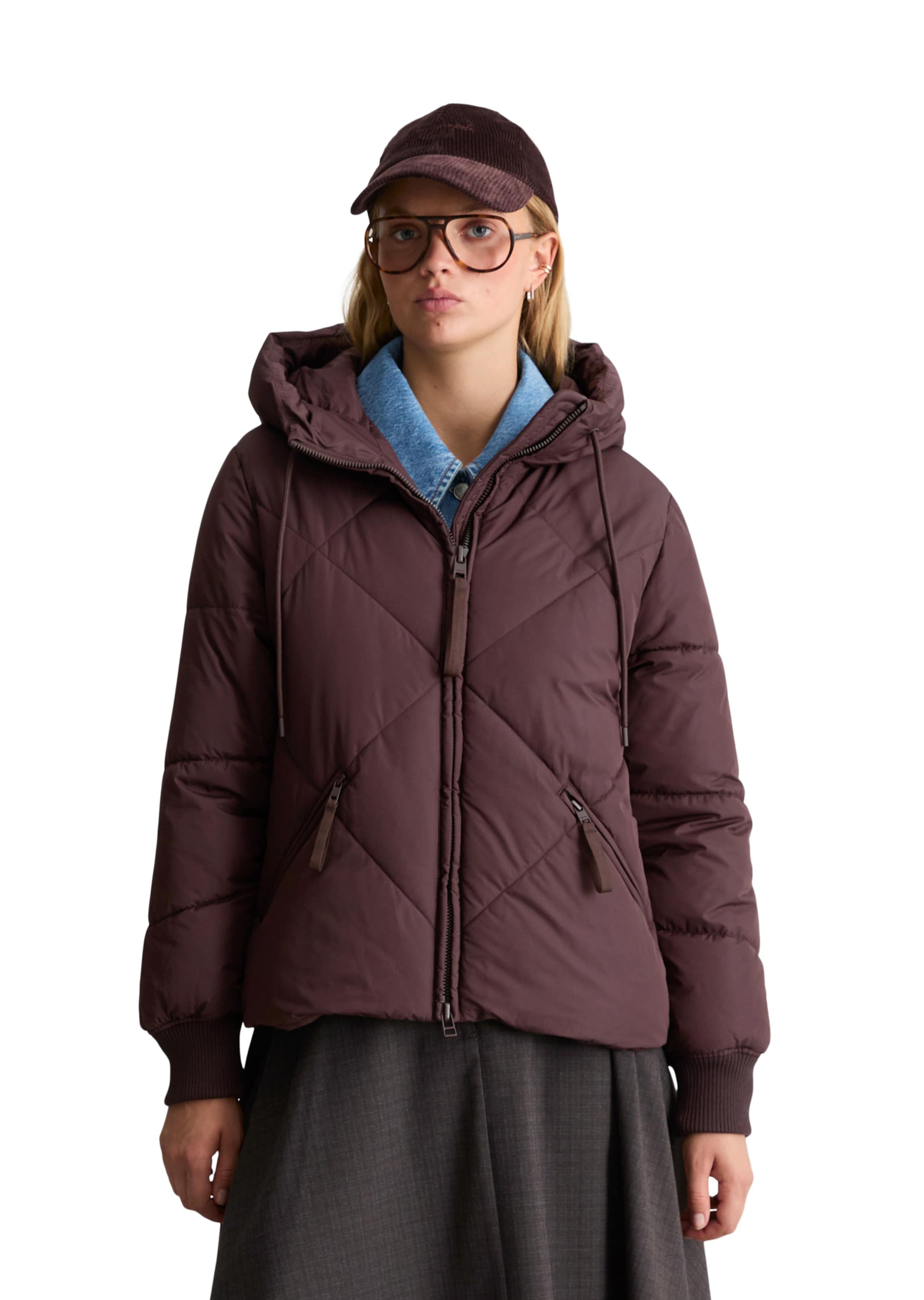 Veste mi-saison Marc O'Polo DENIM en marron : devant