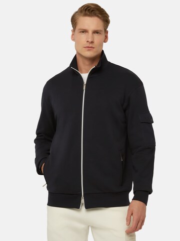 Boggi Milano Zip-Up Hoodie in Blue: front