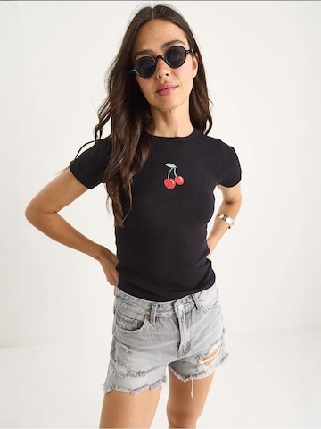Bianco Lucci T-Shirt in Schwarz