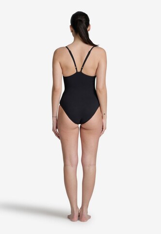 ARENA Active Swimsuit 'MESH PANELS CLOSED BACK' in Black