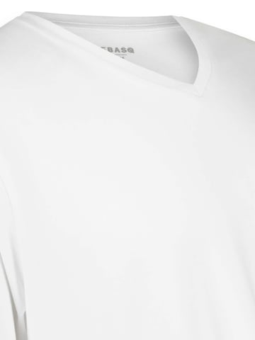 LEBASQ Shirt 'Davis V Neck Long Fit' in Wit