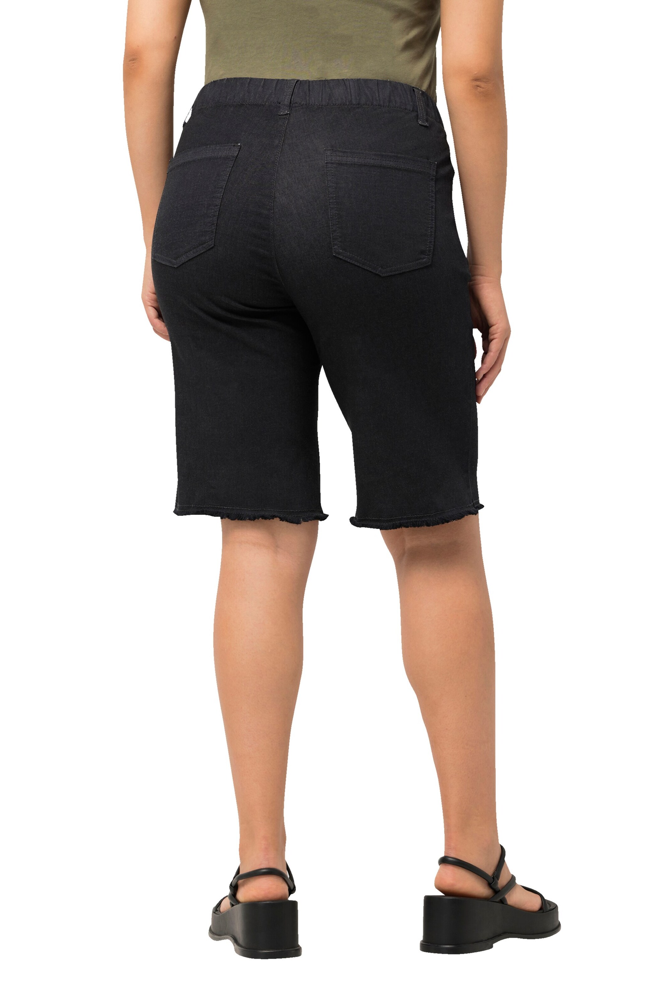 Ulla Popken Slimfit Broek in Zwart