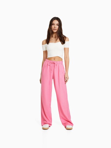 Wide Leg Pantalon Bershka en rose