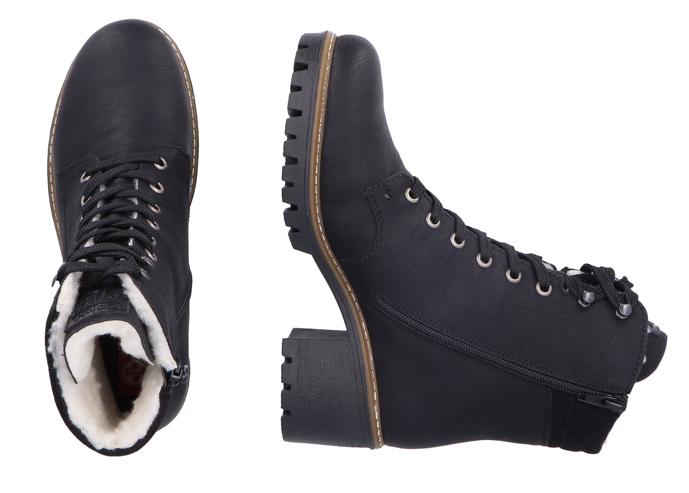 Bottines à lacets Rieker en noir