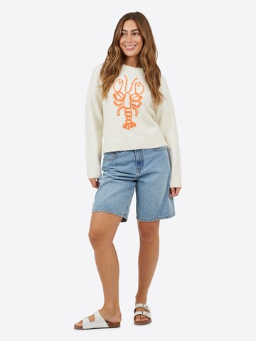 BRAVE SOUL Trui 'Lobster Yarn' in Wit