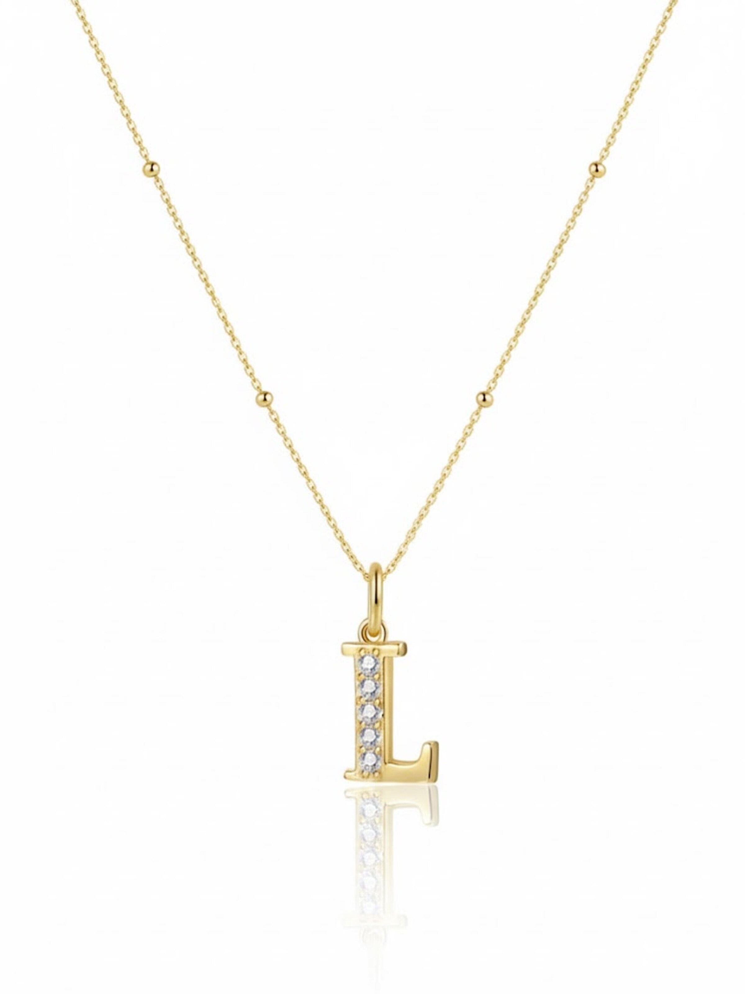 Hey Happiness Ketting 'Letter L' in Goud: voorkant