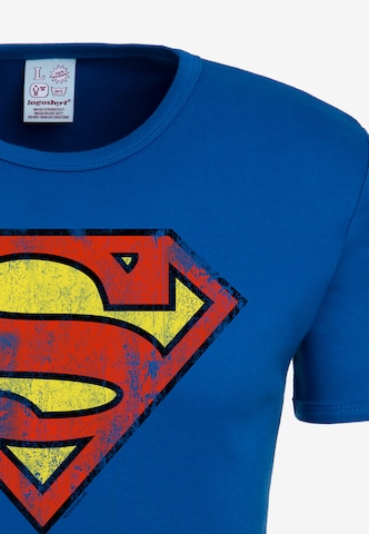 LOGOSHIRT Shirt 'Superman' in Blauw