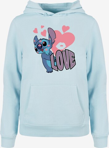 ABSOLUTE CULT Sweatshirt 'Lilo And Stitch - Love Hearts' in Blue: front