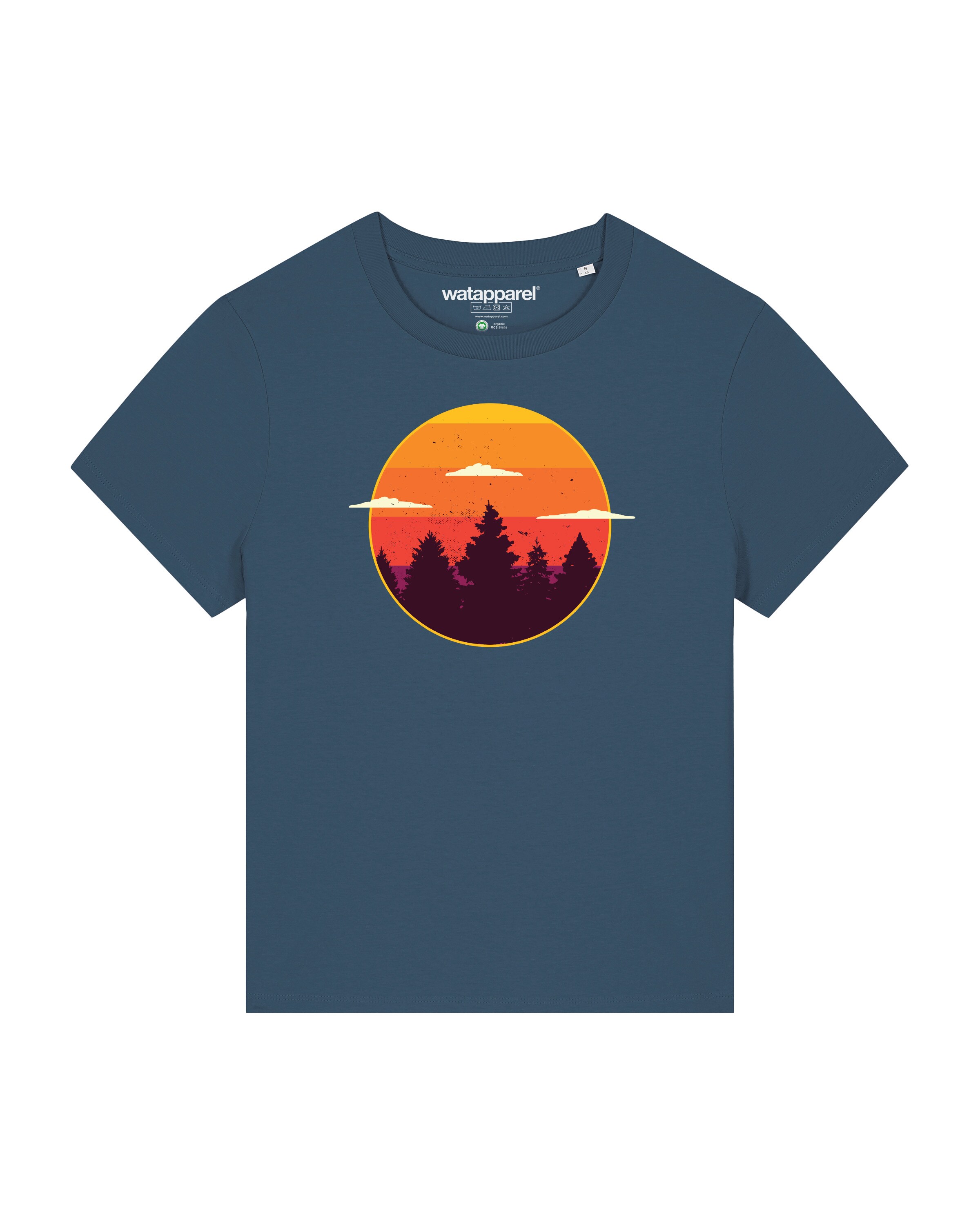 Watapparel Shirt ' Sunset forest ' in Blue: front