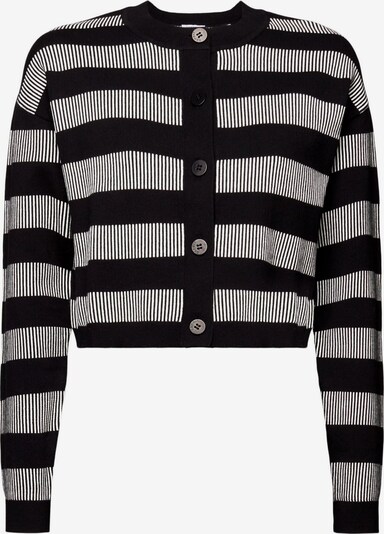 ESPRIT Gebreid vest in de kleur Zwart / Offwhite, Productweergave
