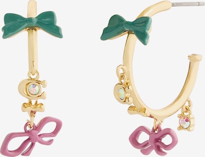 Auskarai iš COACH, spalva – Auksas / tamsiai žalia / eozino spalva, Prekių apžvalga