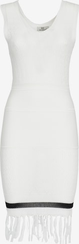 Influencer Gebreide jurk in Wit: voorkant