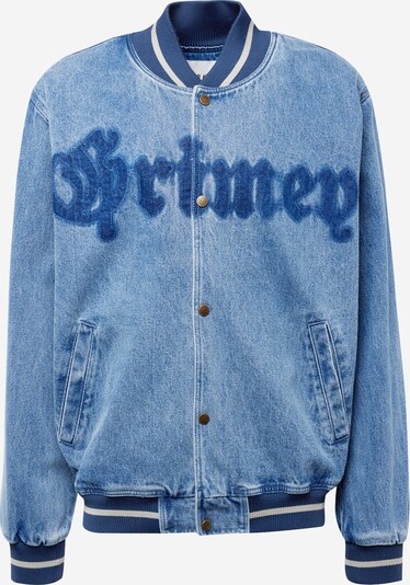 Grimey Prijelazna jakna 'CAUSING PANIC' u plava / plavi traper / bijela, Pregled proizvoda
