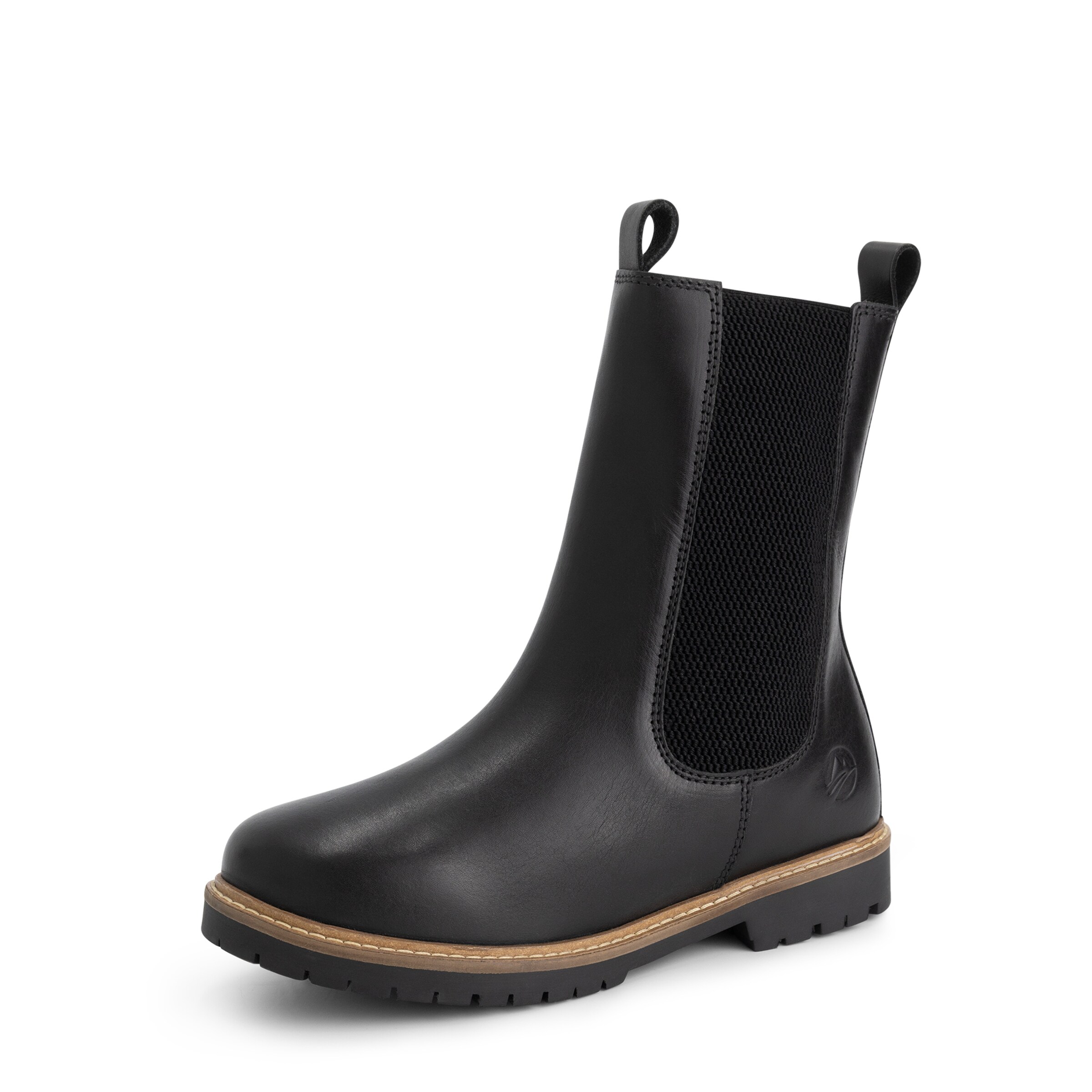 Travelin Chelsea boots 'Ferring' in Zwart: voorkant