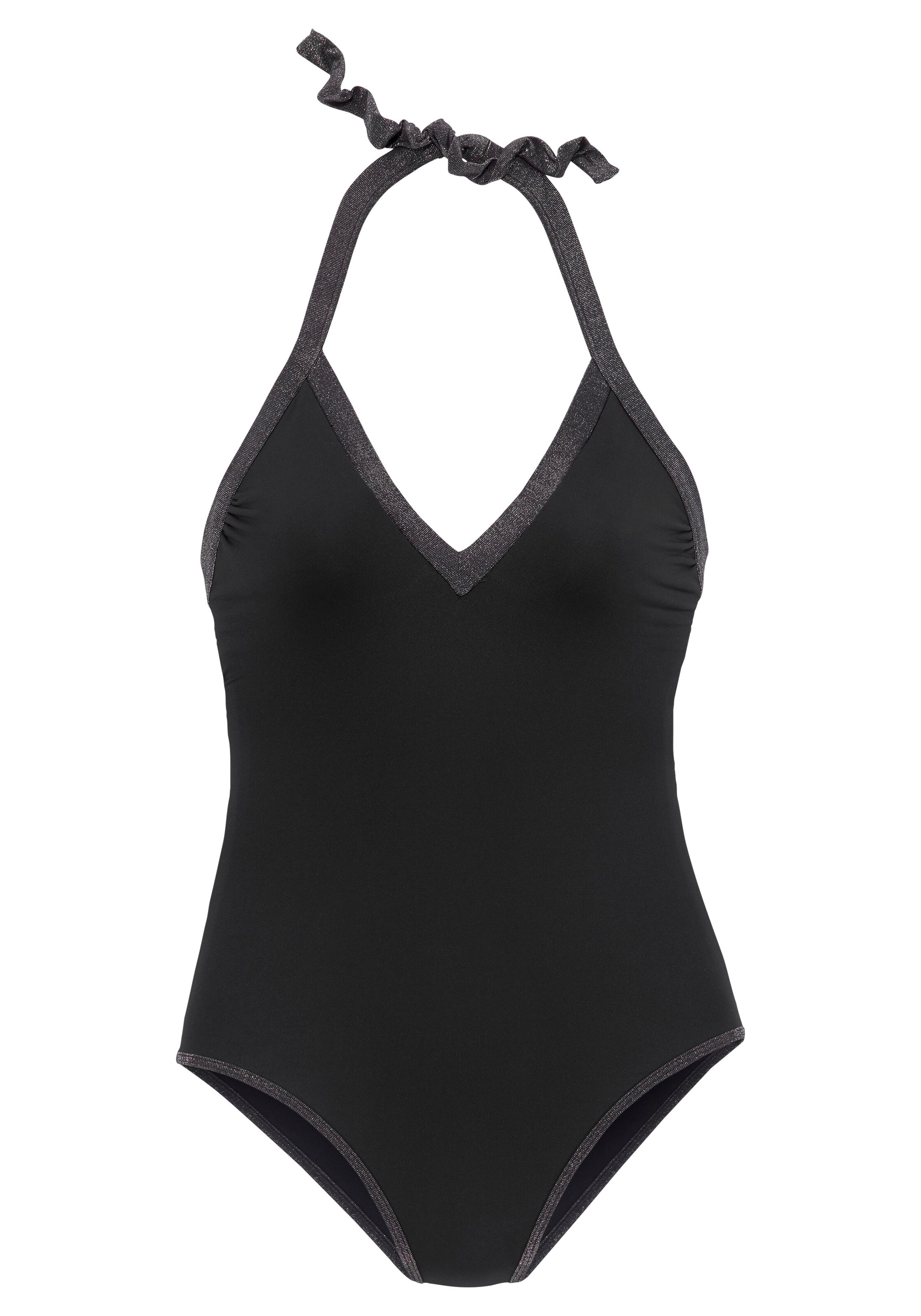 JETTE Triangle Swimsuit in Black: front