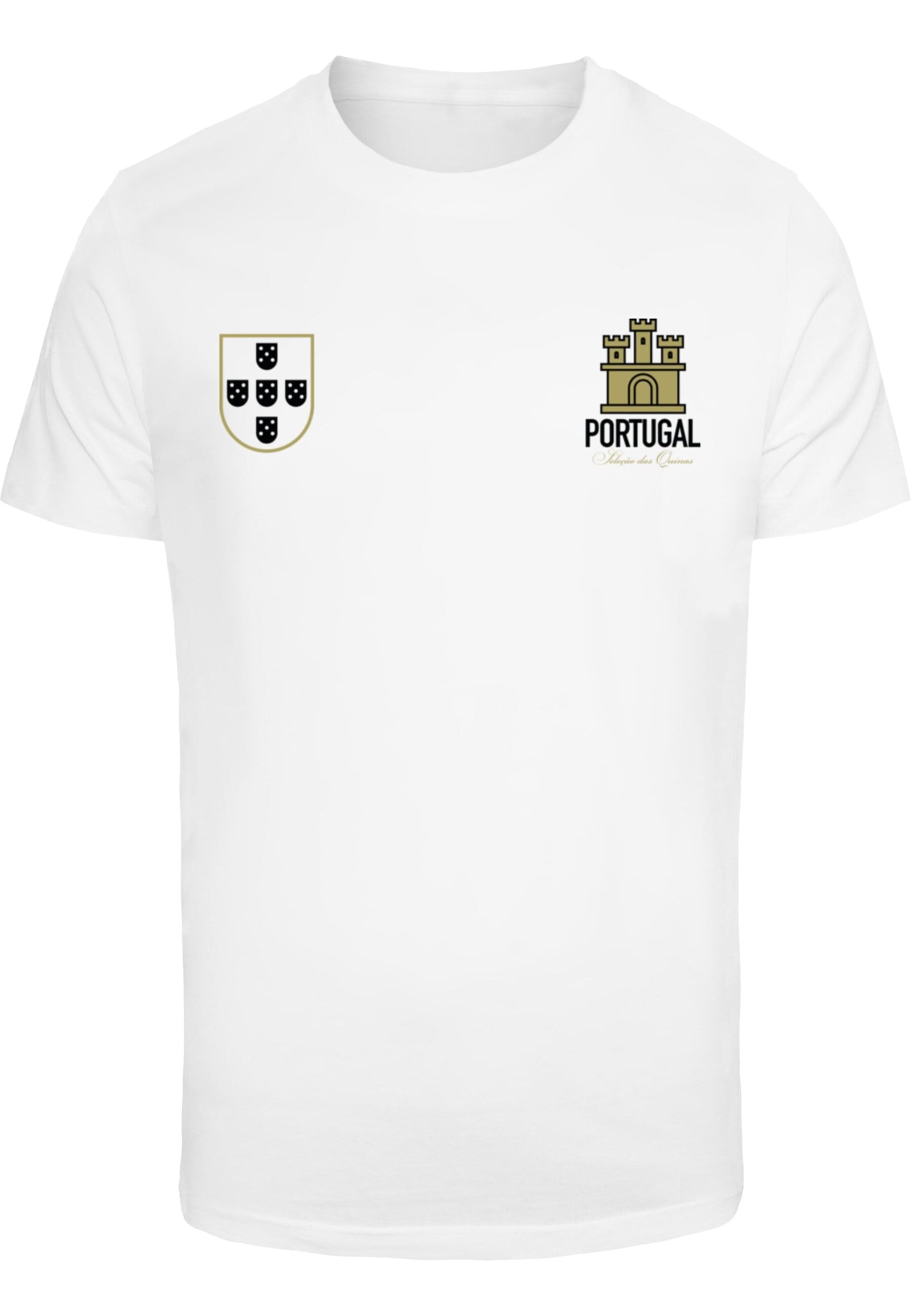 Tricou 'Portugal' de la Mister Tee pe alb: față