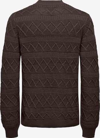 Only & Sons Sweater 'WADE' in Brown