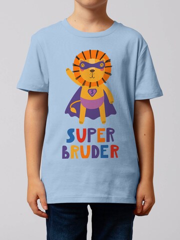 watabout.kids T-Shirt 'Löwe Superbruder' in Blau