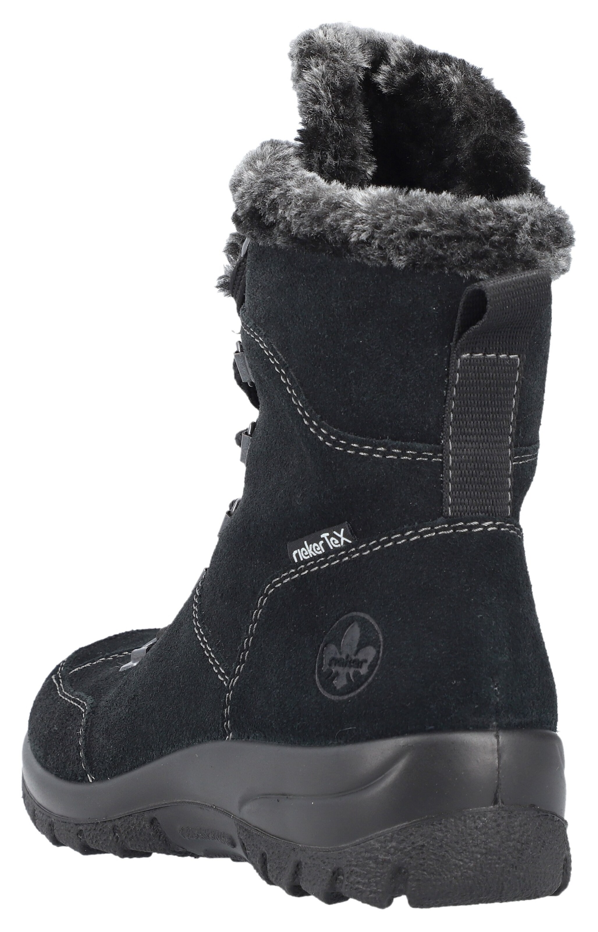 Rieker Lace-Up Ankle Boots in Black