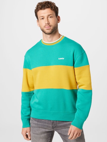 LEVI'S ® Sweatshirt 'Color Block Tipped Crew Alhambra' in Grün: predná strana