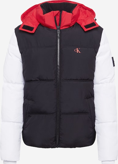 Geacă de primăvară-toamnă Calvin Klein Jeans pe roșu / negru / alb, Vizualizare produs