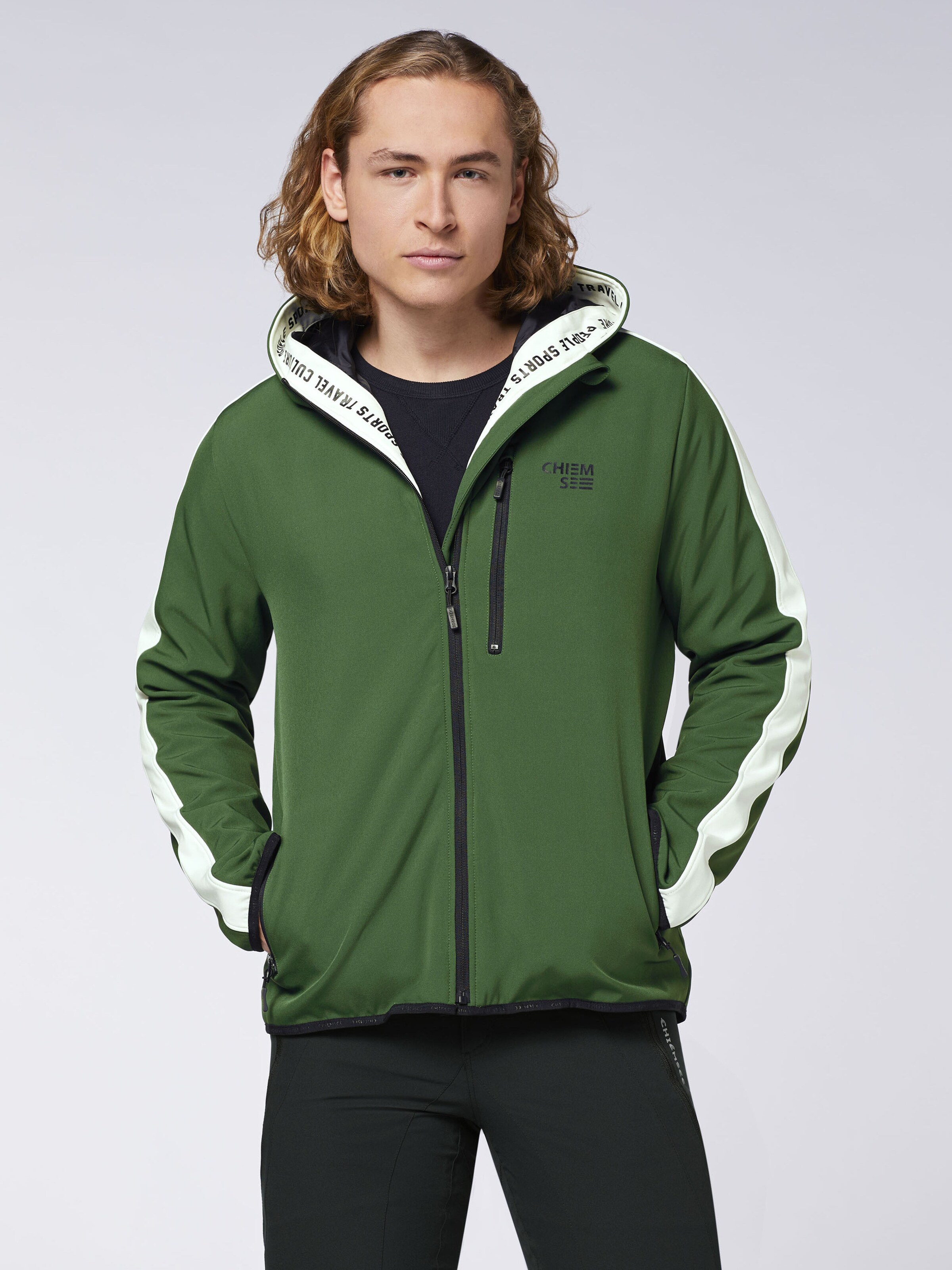 CHIEMSEE Athletic Jacket in Dark Green | ABOUT YOU