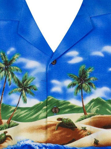 KY's Regular fit Button Up Shirt 'Turtle OLD' in Blue