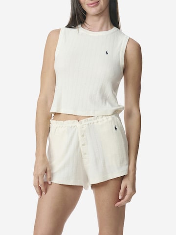 Polo Ralph Lauren Pajama ' Polo Pointelle ' in White: front