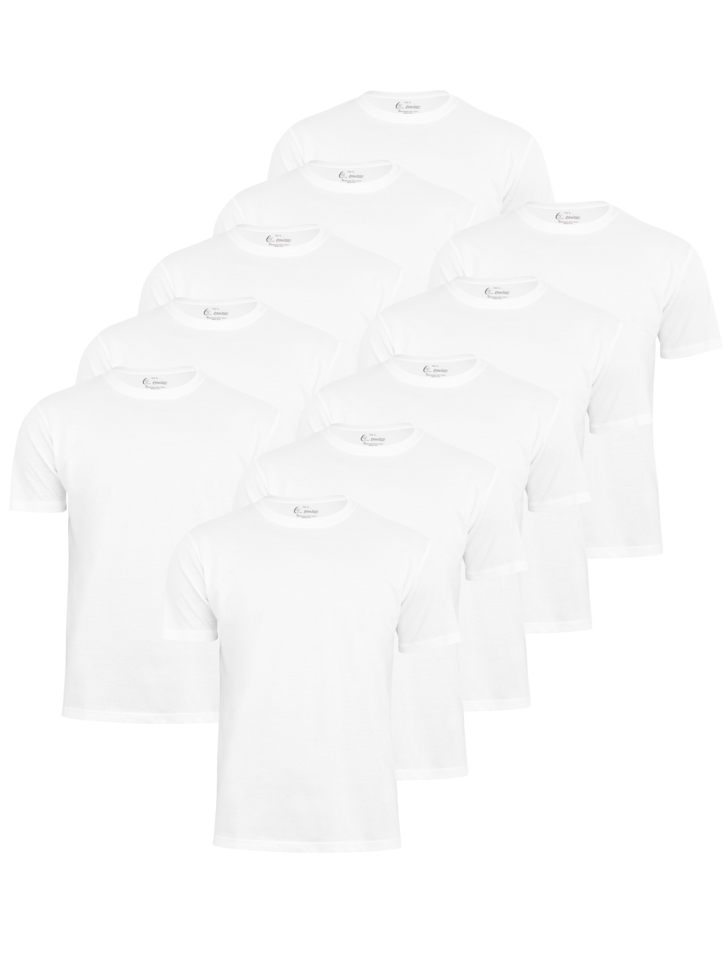 Cotton Prime Shirt ' Basic O-Neck ' in White: front