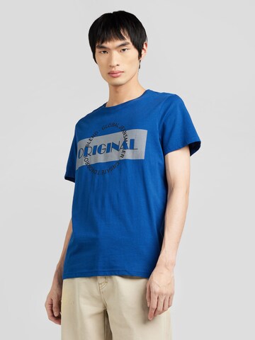 T-Shirt BLEND en bleu : devant