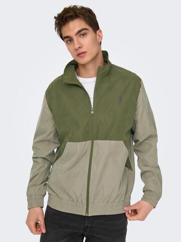 Veste mi-saison 'BRANDON' Only & Sons en vert