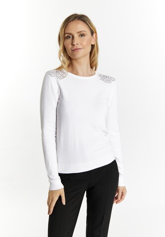 Pull-over 'Nowles' usha BLACK LABEL en blanc : devant