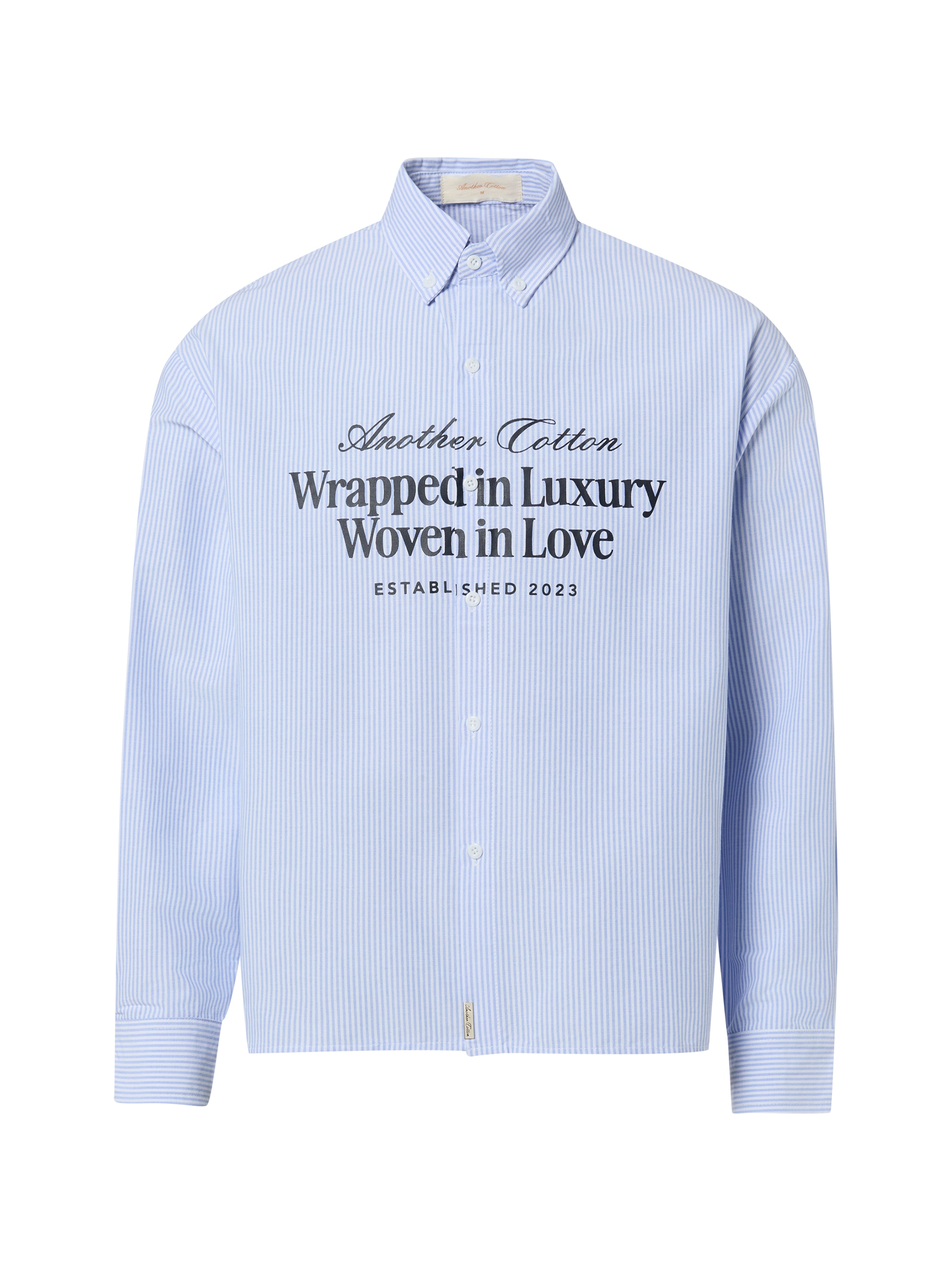 Another Cotton Lab Regular Fit Hemd 'Wrapped in Luxury' in Blau: Vorderseite