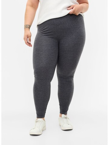 Zizzi Skinny Leggings in Grijs: voorkant