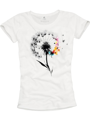 MAKAYA Shirt 'Pusteblume' in White: front