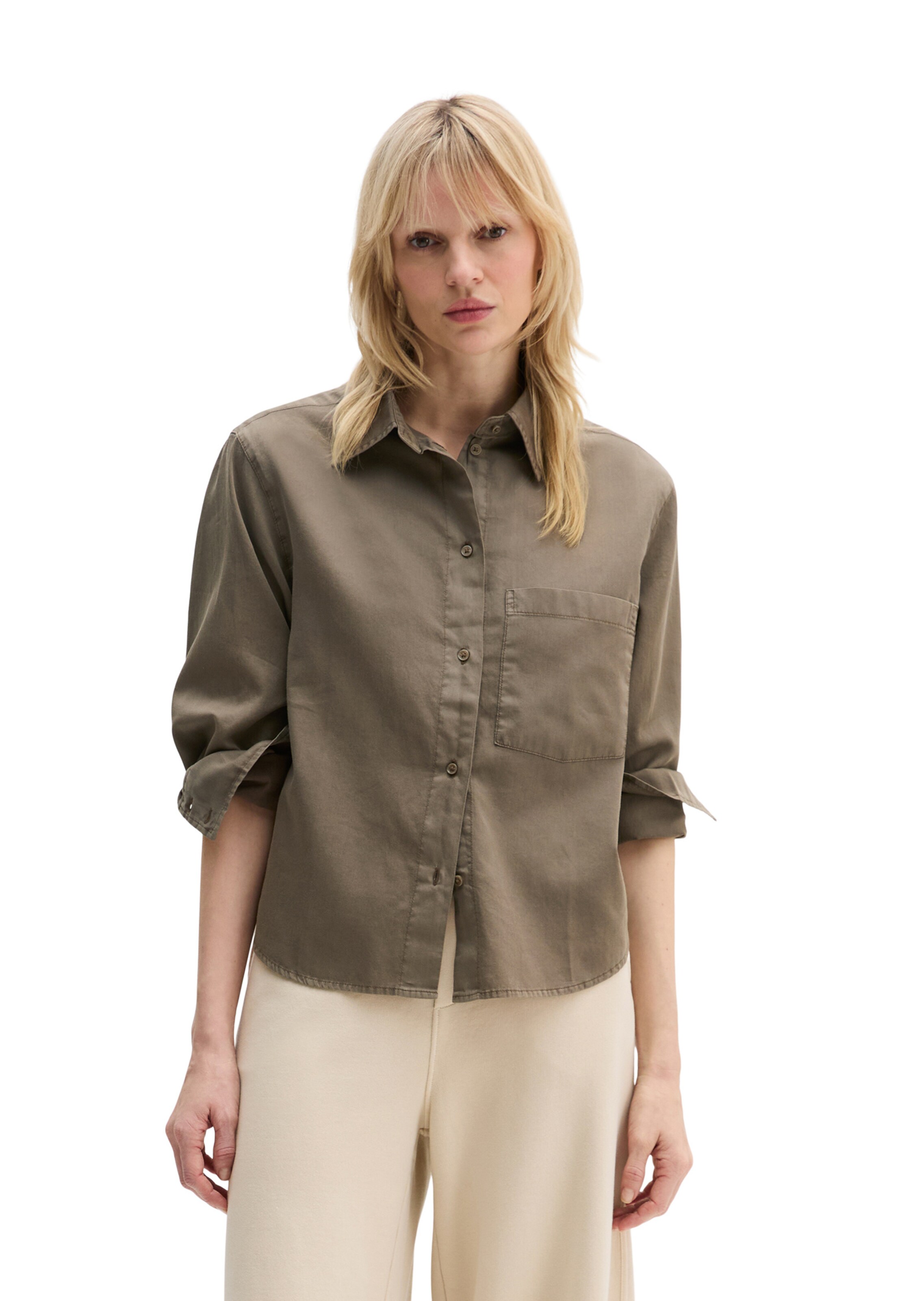 Marc O'Polo Blouse in Bruin: voorkant